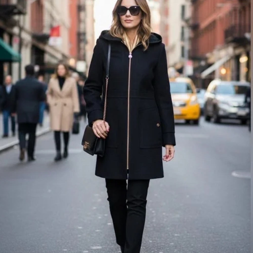 Michael Kors Black Coat with Gold Detail